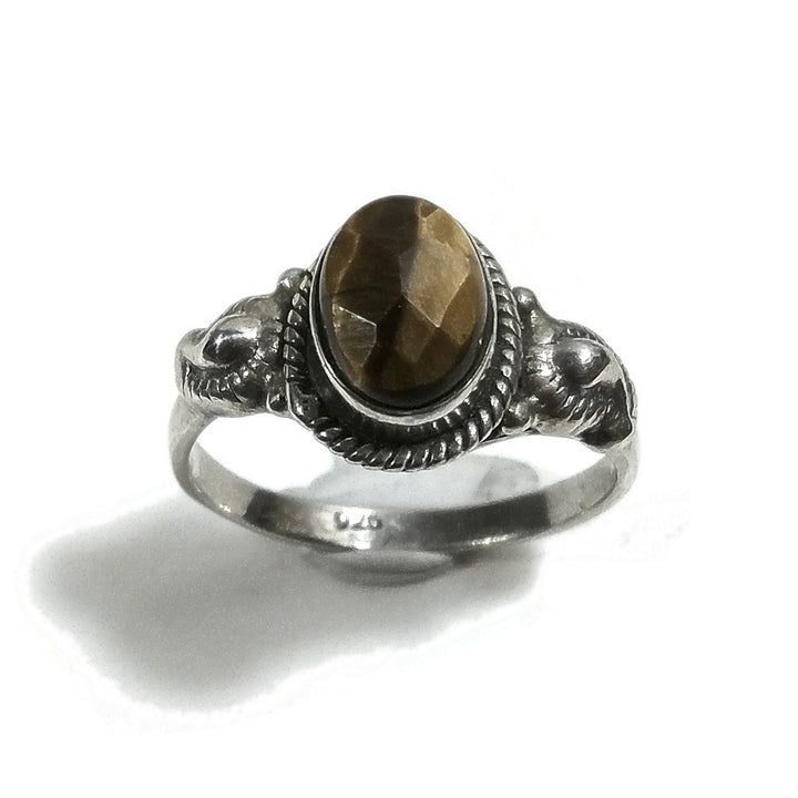 Anello con pietra in argento 925 con Ametista | GIOIELLI ETNICI | Anello FIORE