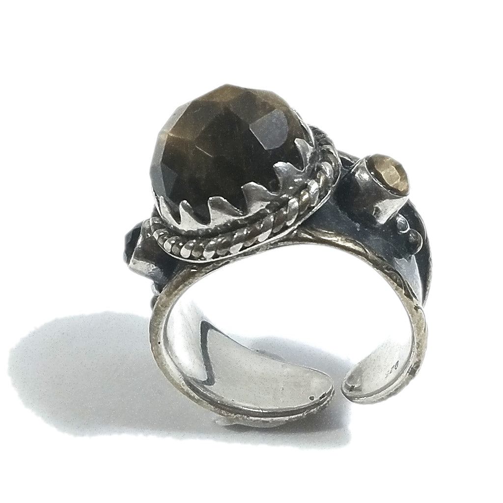 Anello fascia in argento 925 ANELLO artigianale Occhio di Tigre | ANELLI ARGENTO