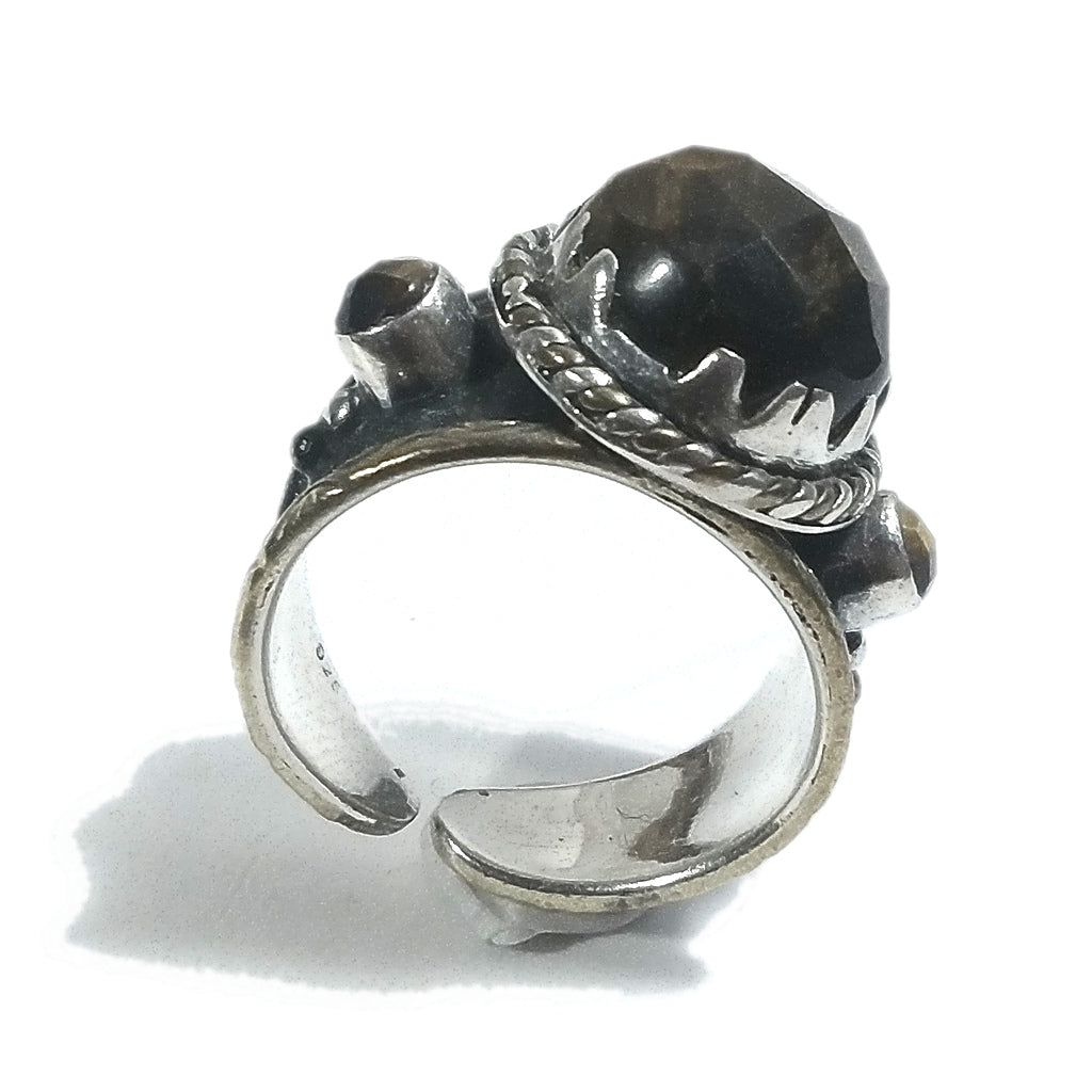 Anello fascia in argento 925 ANELLO artigianale Occhio di Tigre | ANELLI ARGENTO