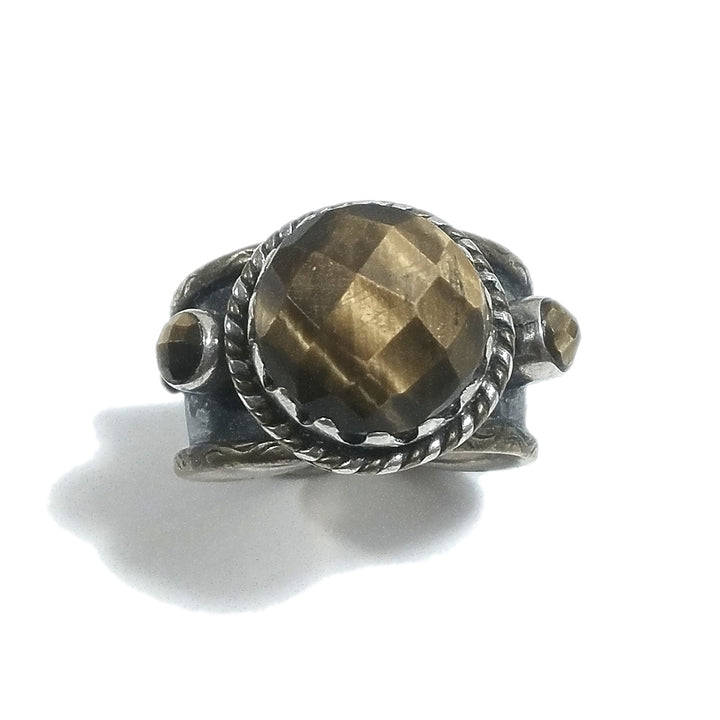 Anello fascia in argento 925 ANELLO artigianale Occhio di Tigre | ANELLI ARGENTO