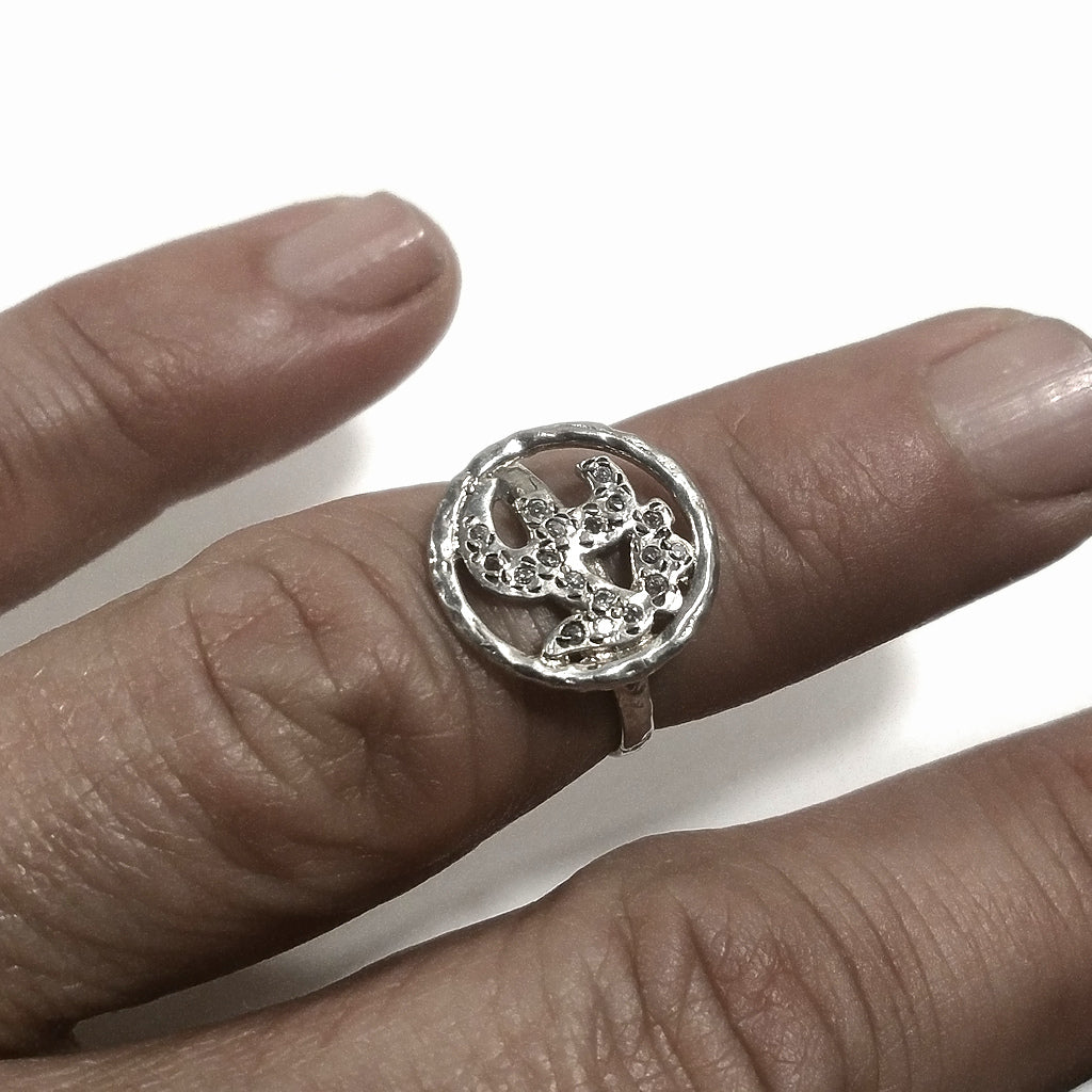 Anello fascia in argento 925 ANELLO etnico OM AUM | Zirconia | ANELLI ARGENTO