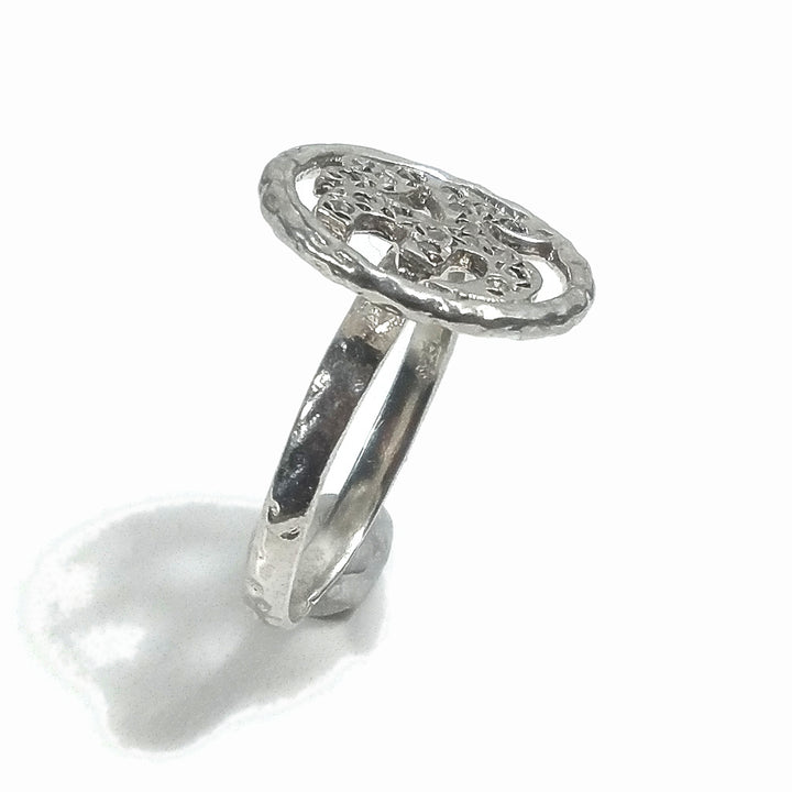 Anello fascia in argento 925 ANELLO etnico OM AUM | Zirconia | ANELLI ARGENTO