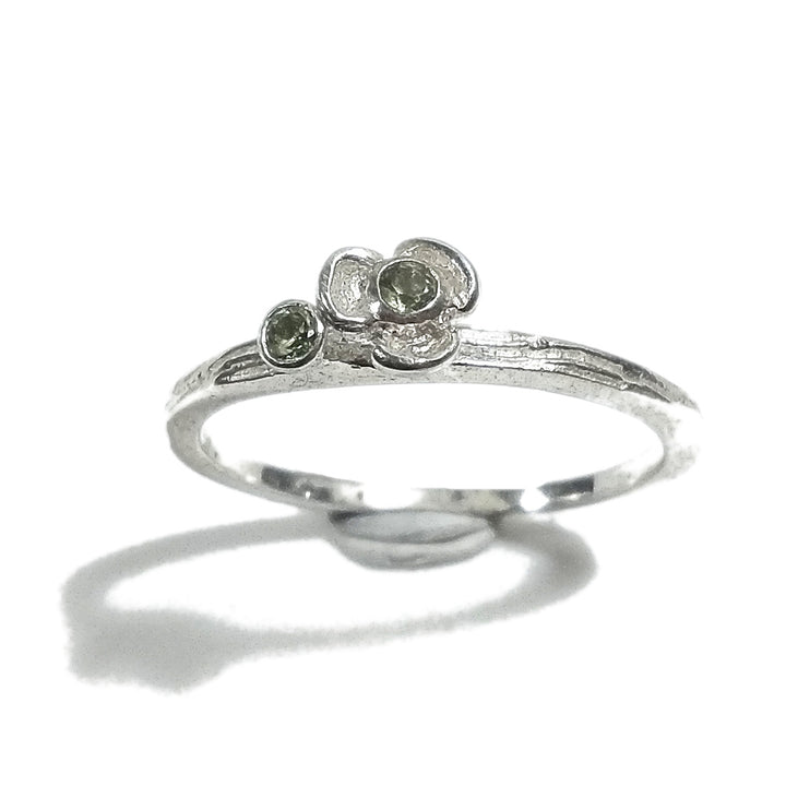 Anello in argento 925 a forma di FIORI con pietra | argento artigianale