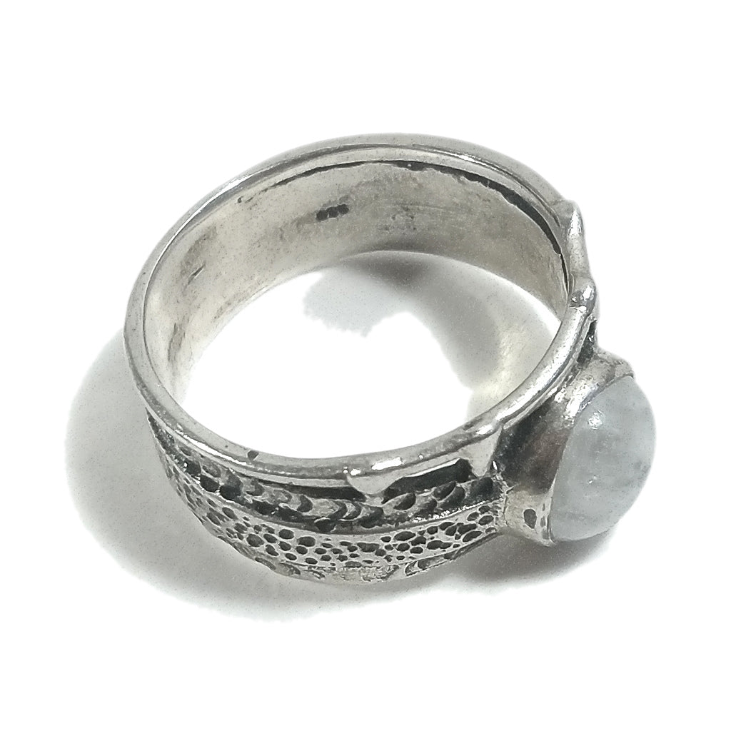 Anello fascia in argento 925 ANELLO artigianale Pietra di luna | ANELLI ARGENTO