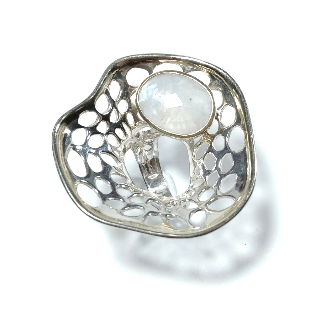 Anello con pietra in argento 925 ANELLO artigianale Pietra di Luna | GIOIELLI IN ARGENTO