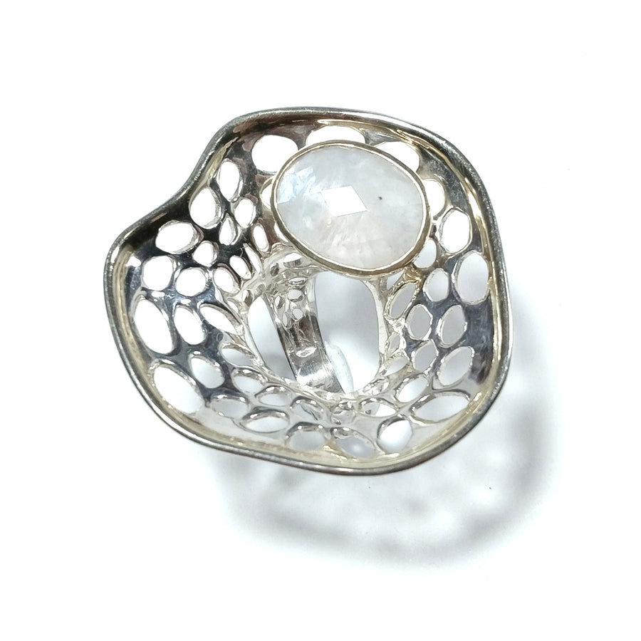 Anello con pietra in argento 925 ANELLO artigianale Pietra di Luna | GIOIELLI IN ARGENTO