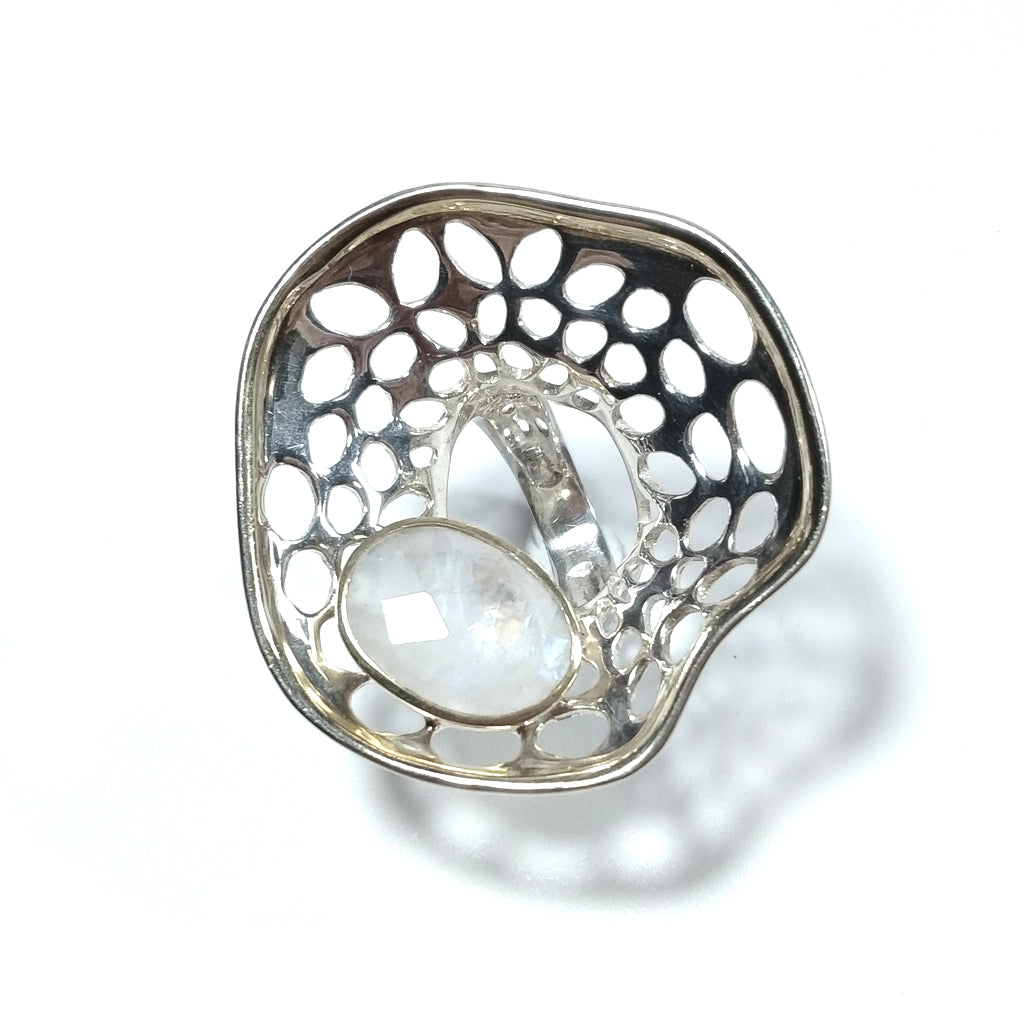 Anello con pietra in argento 925 ANELLO artigianale Pietra di Luna | GIOIELLI IN ARGENTO