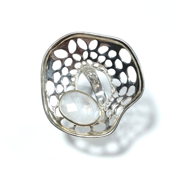 Anello con pietra in argento 925 ANELLO artigianale Pietra di Luna | GIOIELLI IN ARGENTO