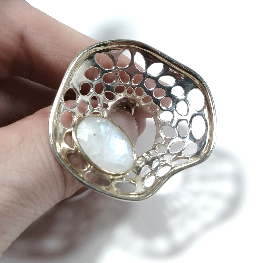 Anello con pietra in argento 925 ANELLO artigianale Pietra di Luna | GIOIELLI IN ARGENTO