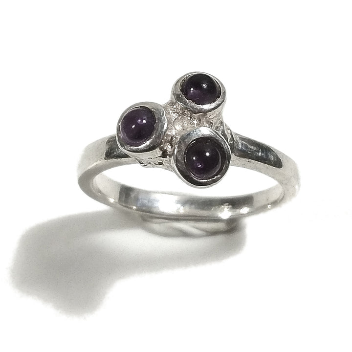 Anello con pietra in argento 925 con Topazio azzurro, Ametista , Quarzo fumè | GIOIELLI IN ARGENTO