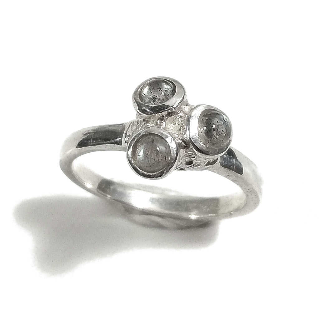 Anello con pietra in argento 925 con Topazio azzurro, Ametista , Quarzo fumè | GIOIELLI IN ARGENTO