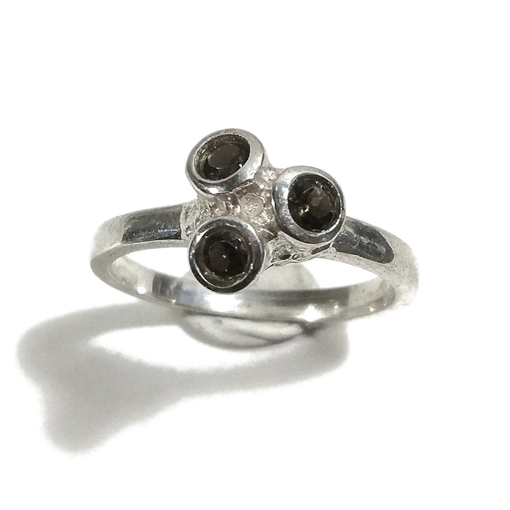 Anello con pietra in argento 925 con Topazio azzurro, Ametista , Quarzo fumè | GIOIELLI IN ARGENTO