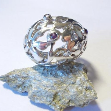 anello argento ametista