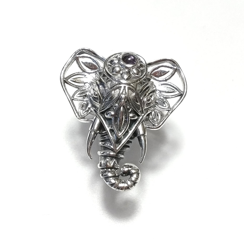 ANELLO artigianale in argento 925 Anello con pietra Ametista | Elefante