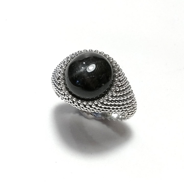 ANELLO artigianale in argento 925 Anello con pietra Black Star | GIOIELLI IN ARGENTO