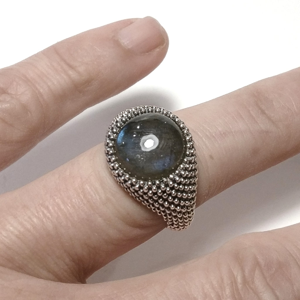 Anello con pietra in argento 925 con Labradorite | GIOIELLI IN ARGENTO