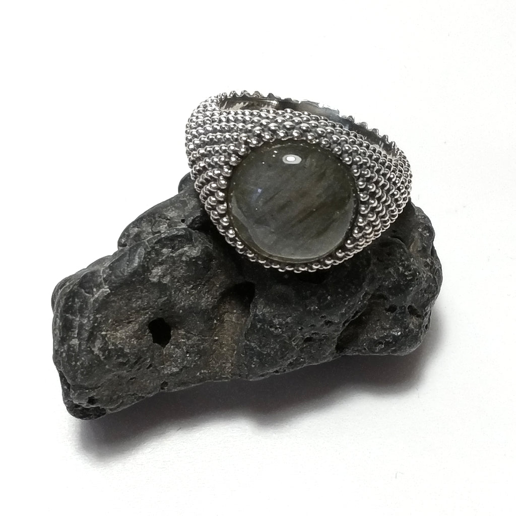 Anello con pietra in argento 925 con Labradorite | GIOIELLI IN ARGENTO
