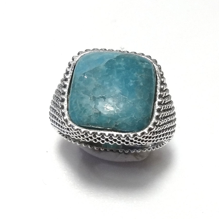 Anello con pietra in argento 925 con Amazzonite | GIOIELLI IN ARGENTO