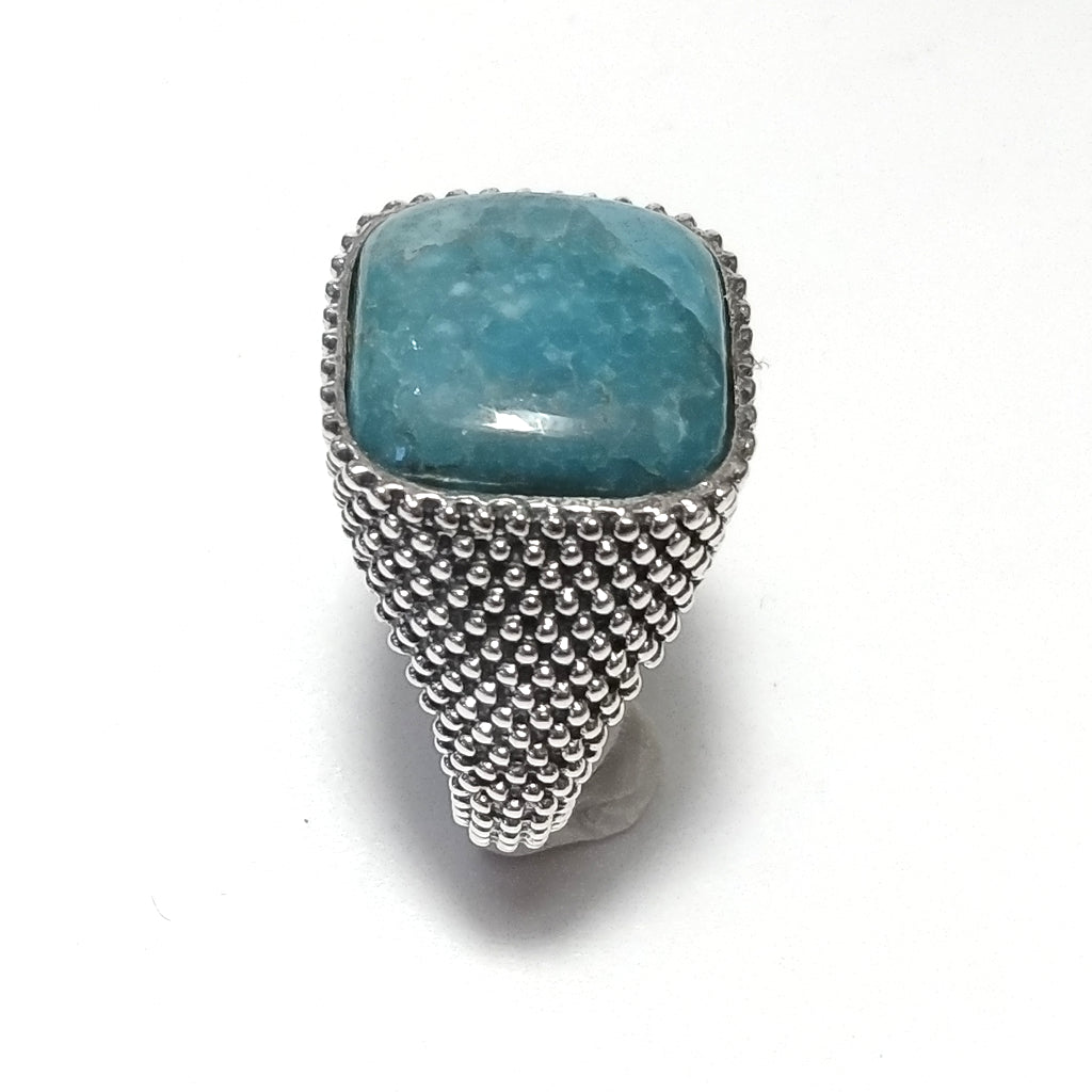 Anello con pietra in argento 925 con Amazzonite | GIOIELLI IN ARGENTO