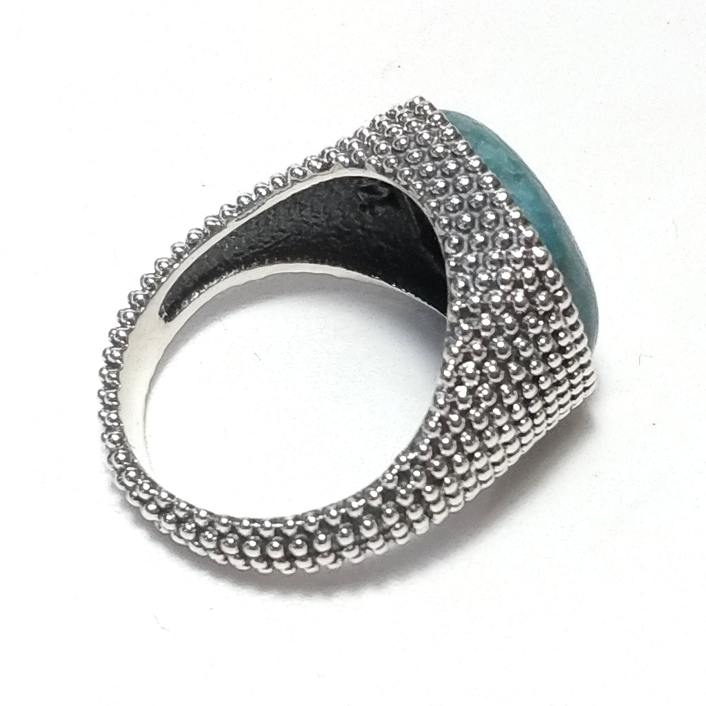 Anello con pietra in argento 925 con Amazzonite | GIOIELLI IN ARGENTO