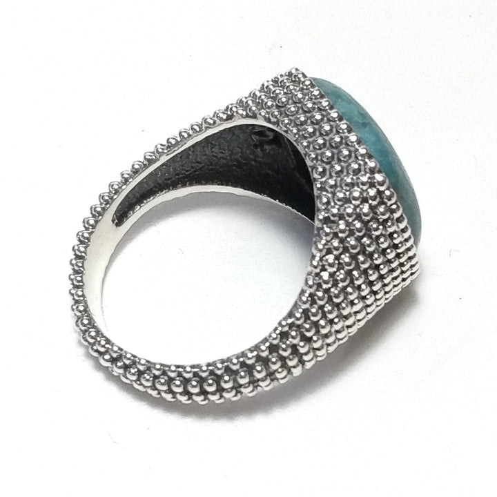 Anello con pietra in argento 925 con Amazzonite | GIOIELLI IN ARGENTO