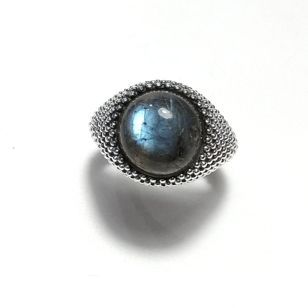 Anello con pietra in argento 925 con Labradorite