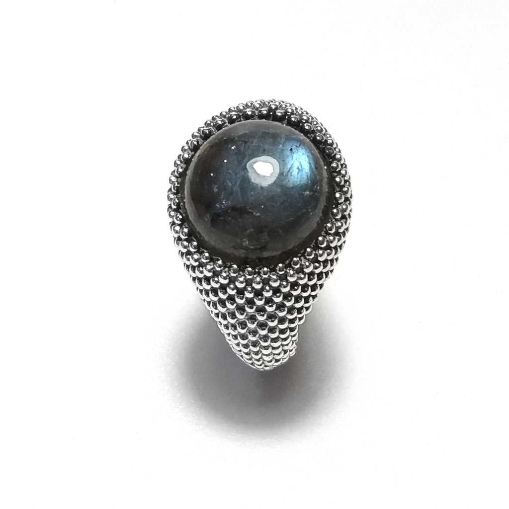 Anello con pietra in argento 925 con Labradorite