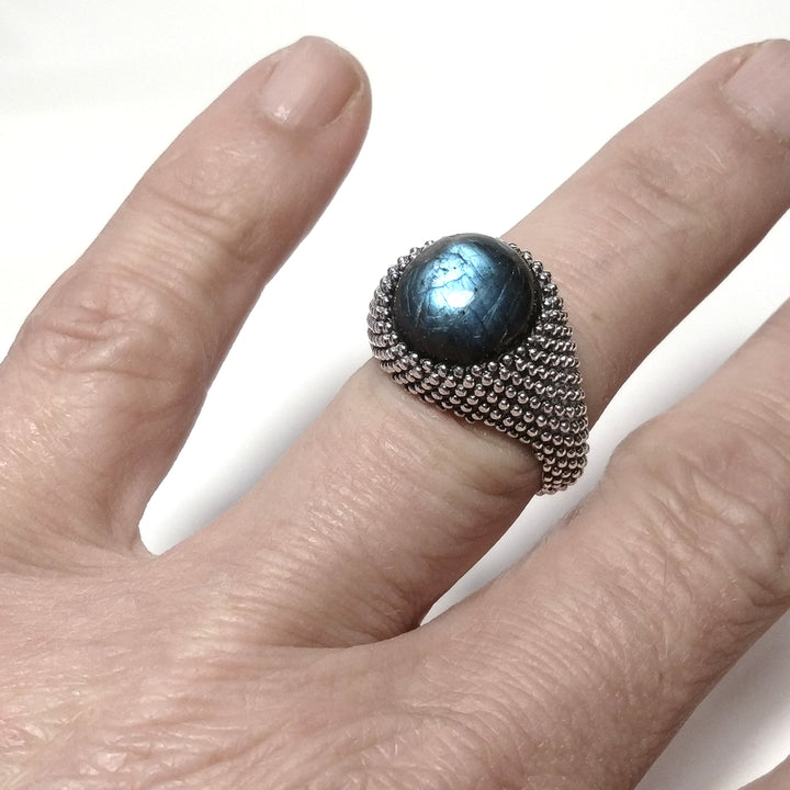 Anello con pietra in argento 925 con Labradorite
