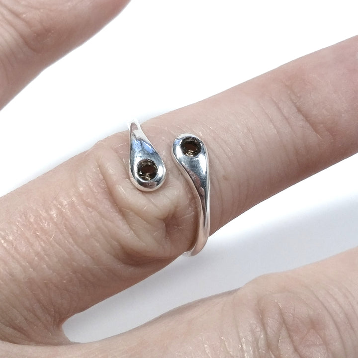 Contrary ring in 925 silver handcrafted RING Smoky Quartz | SILVER JEWELRY