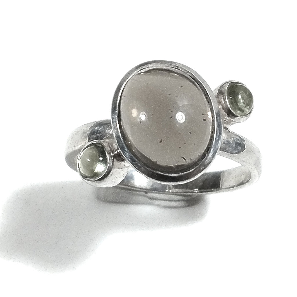 ANELLO artigianale in argento 925 con pietra - LUCY