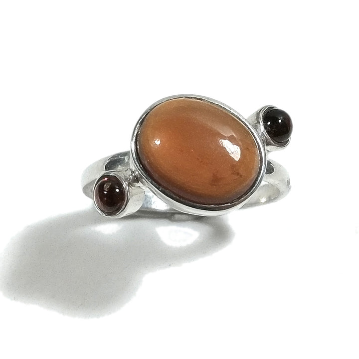 ANELLO artigianale in argento 925 con pietra - LUCY