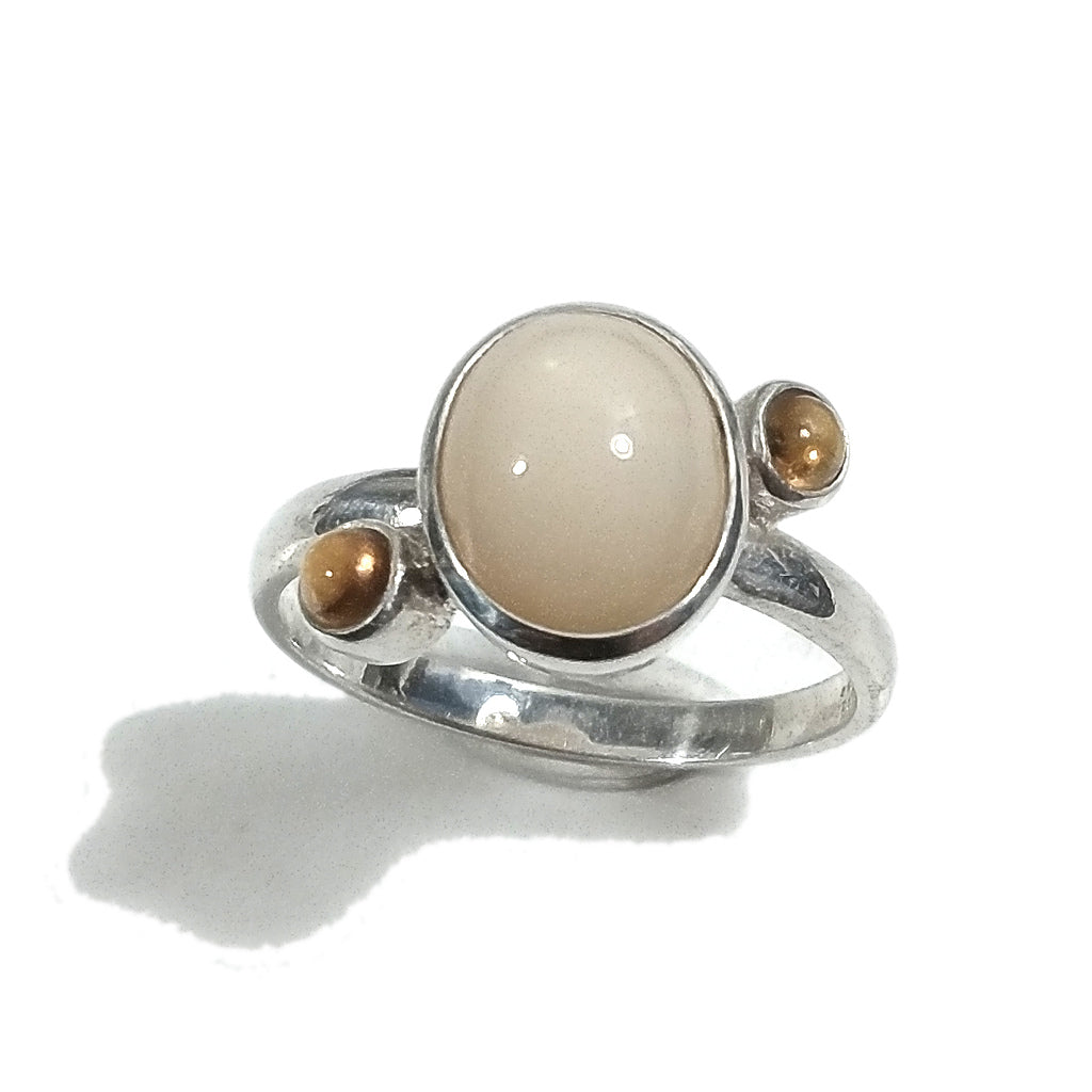 ANELLO artigianale in argento 925 con pietra - LUCY