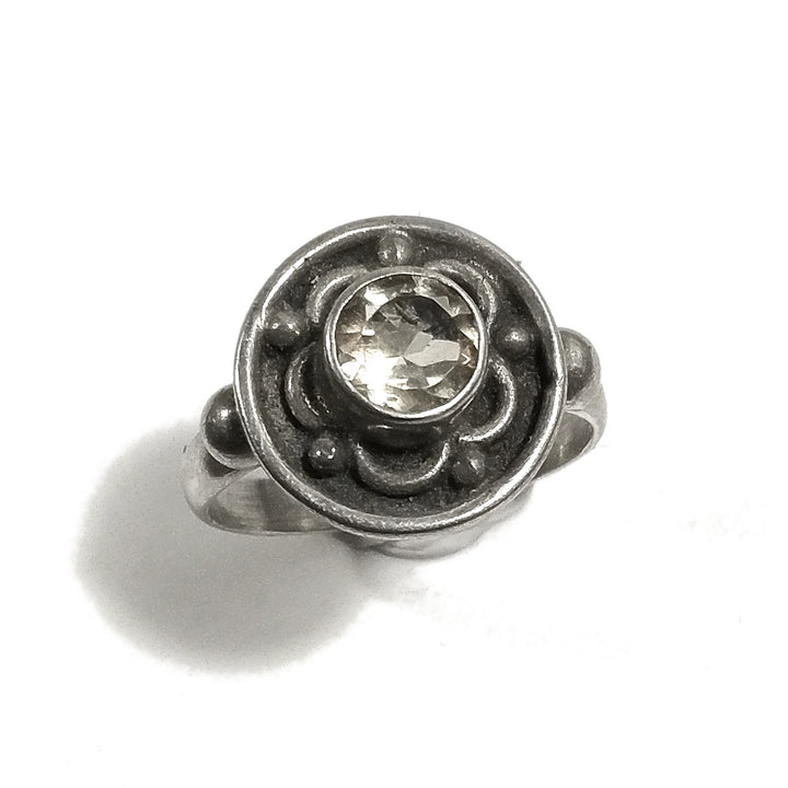 Anello con pietra in argento 925 con Granato | GIOIELLI ETNICI | Anello FIORE