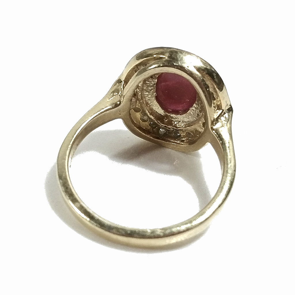 ANELLO ETNICO in argento 925 nero ANELLO artigianale Diamante e rubino | GIOIELLI ETNICI