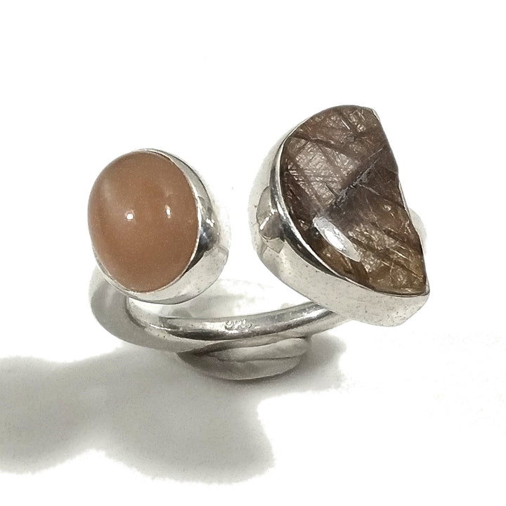 ANELLO artigianale in argento 925 con Quarzo rutilato | Gioielli contemporanei