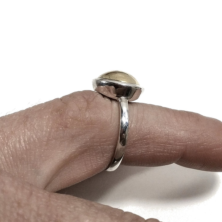 Anello SFERE in argento 925 bimetallo artigianale | design lineare moderno