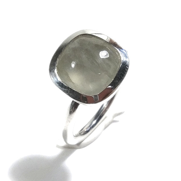 ANELLO con PIETRA SQUARE in argento 925 con Pietra di Luna | gioielli in argento