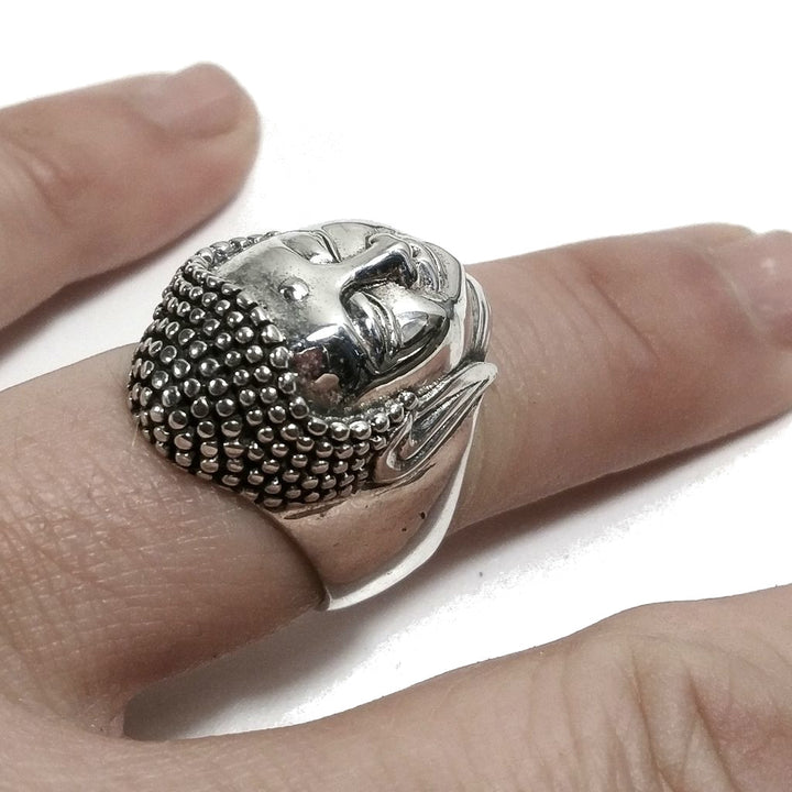 Anello testa di BUDDHA in argento 925 - SALJI