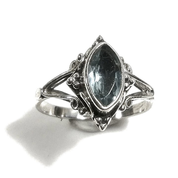 ANELLO ETNICO in argento 925 con topazio azzurro | GIOIELLI IN ARGENTO