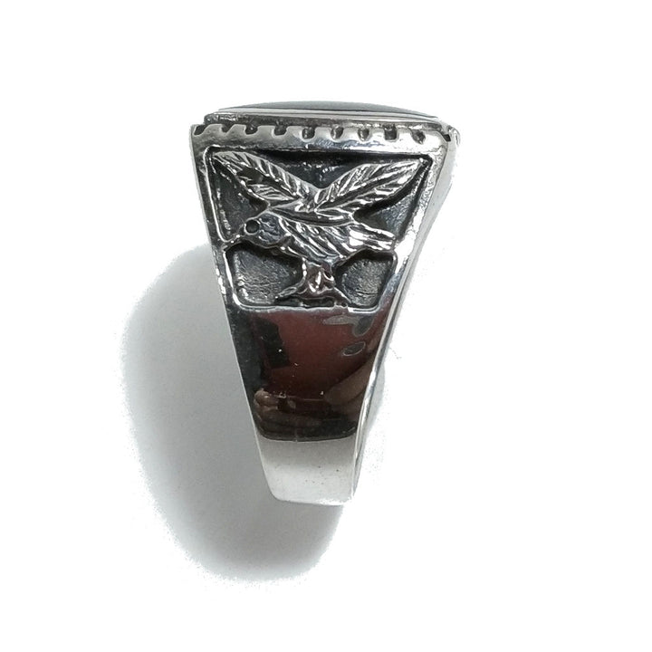ANELLO artigianale in argento 925 Anello con Onice e Aquila | GIOIELLI IN ARGENTO