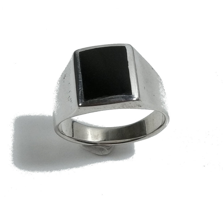 HERRENRING handgefertigt aus 925er Silber. Ring mit Onyx