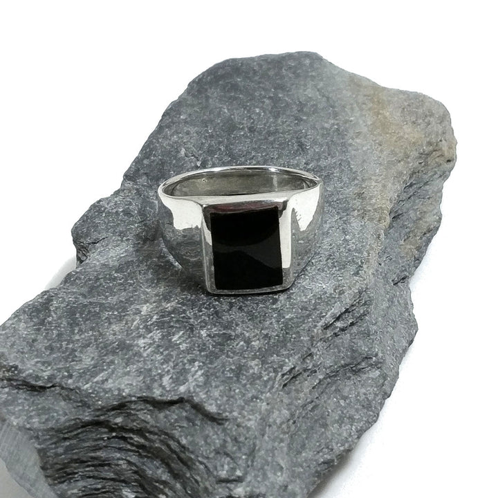 HERRENRING handgefertigt aus 925er Silber. Ring mit Onyx