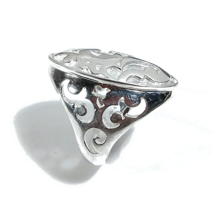 Anello in argento 925 ovale VINTAGE | design barocco