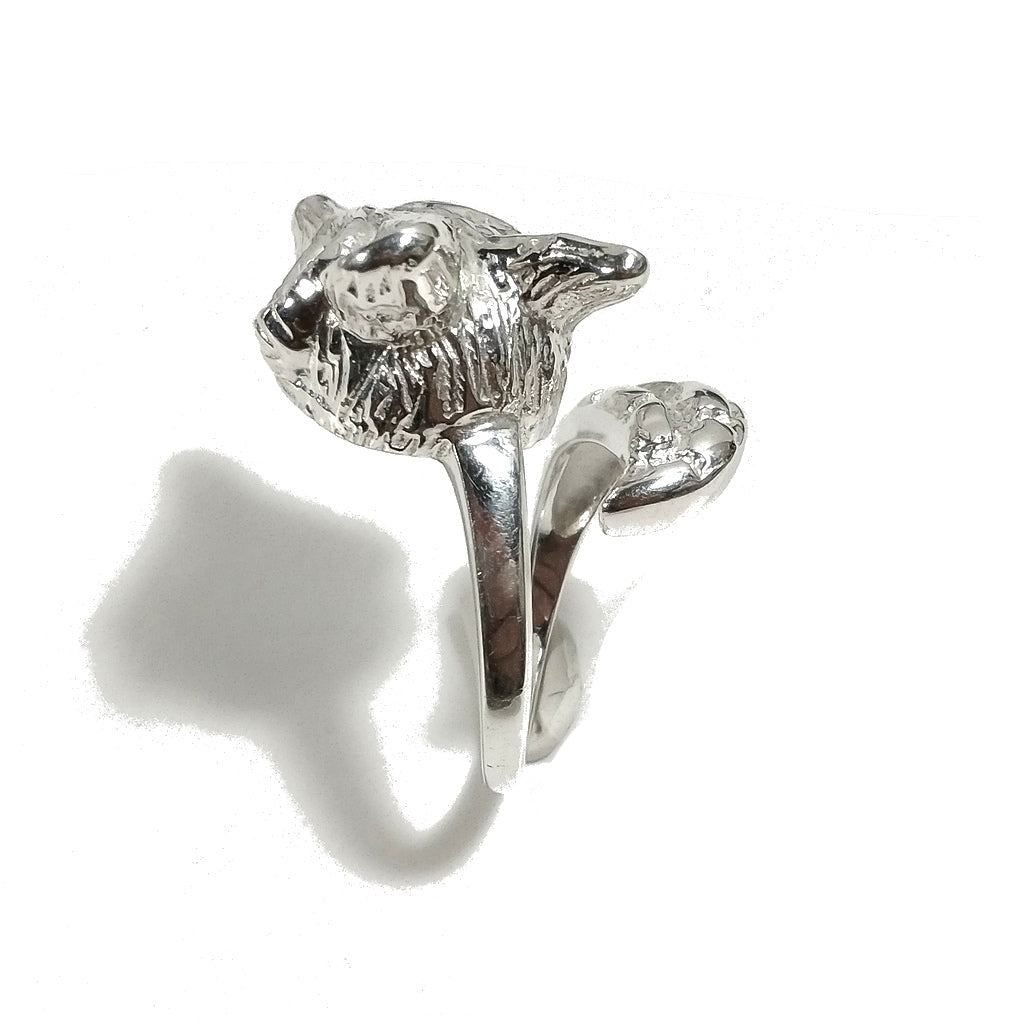 Anello FOX in argento 925 a forma di una VOLPE con pietra | argento artigianale