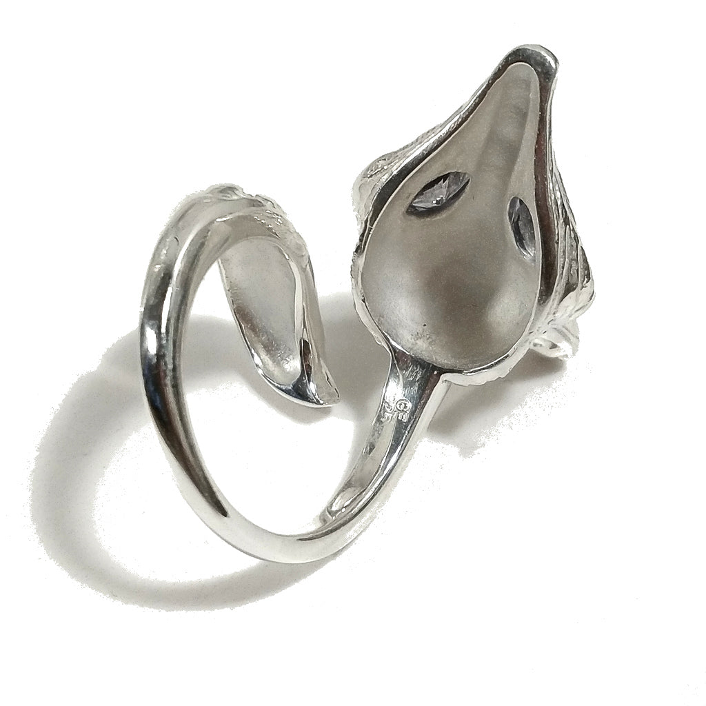 Anello FOX in argento 925 a forma di una VOLPE con pietra | argento artigianale