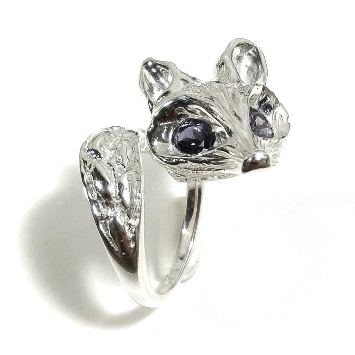 Anello FOX in argento 925 a forma di una VOLPE con pietra | argento artigianale
