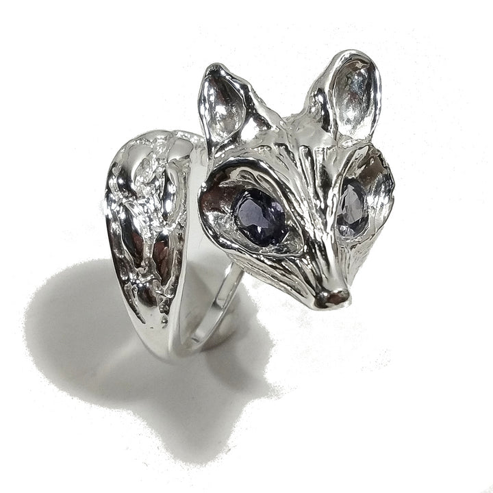 Anello FOX in argento 925 a forma di una VOLPE con pietra | argento artigianale