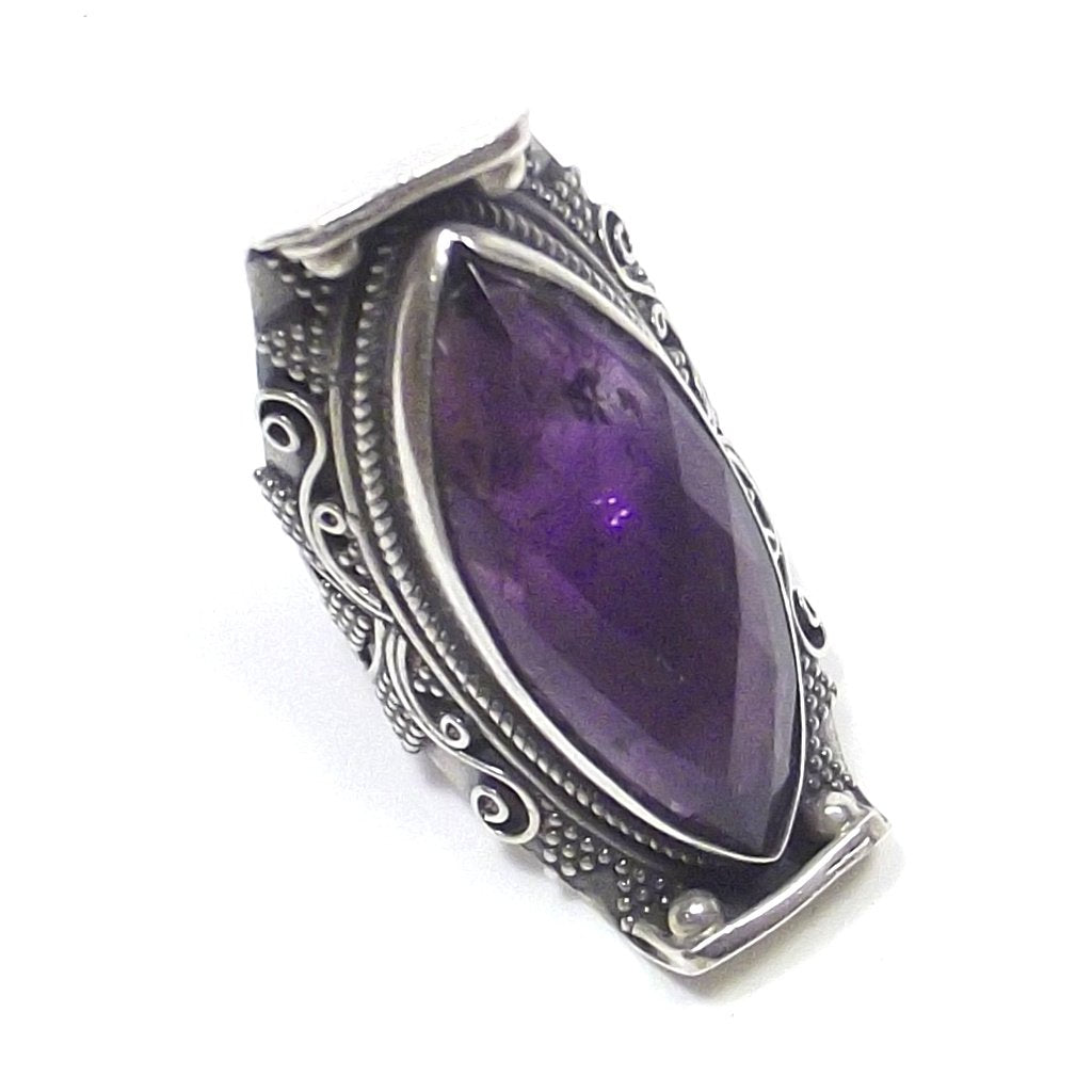 ANELLO etnico argento 925 AMETISTA sfaccettato