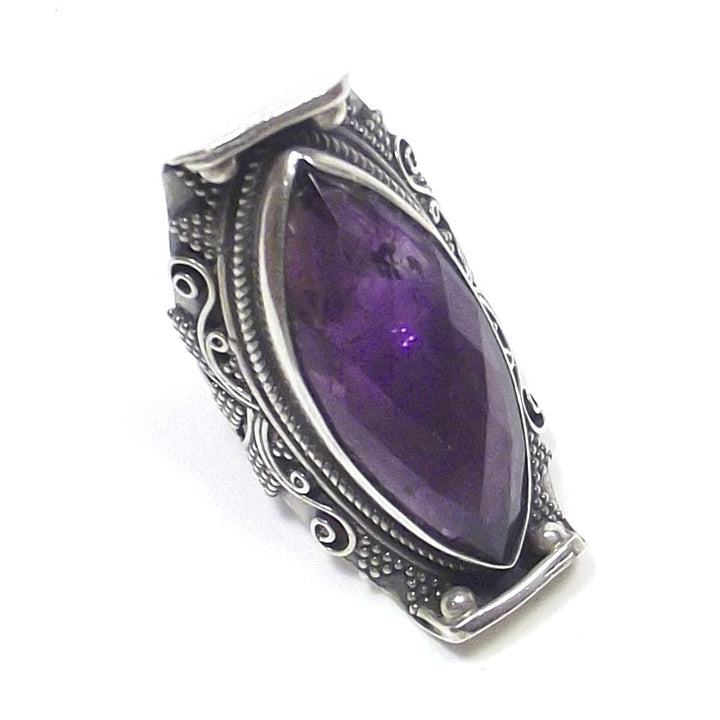 ANELLO etnico argento 925 AMETISTA sfaccettato