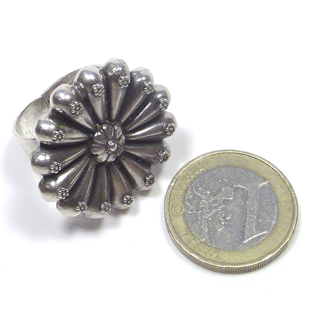 Anello ETNICO in argento FIORE - MUDUMALAI